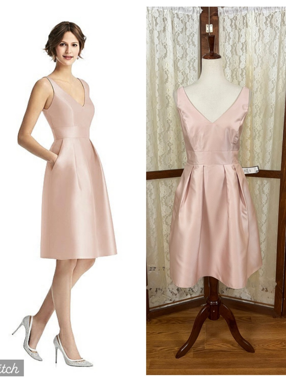 Pretty New Alfred Sung Cameo Satin Twill Dress